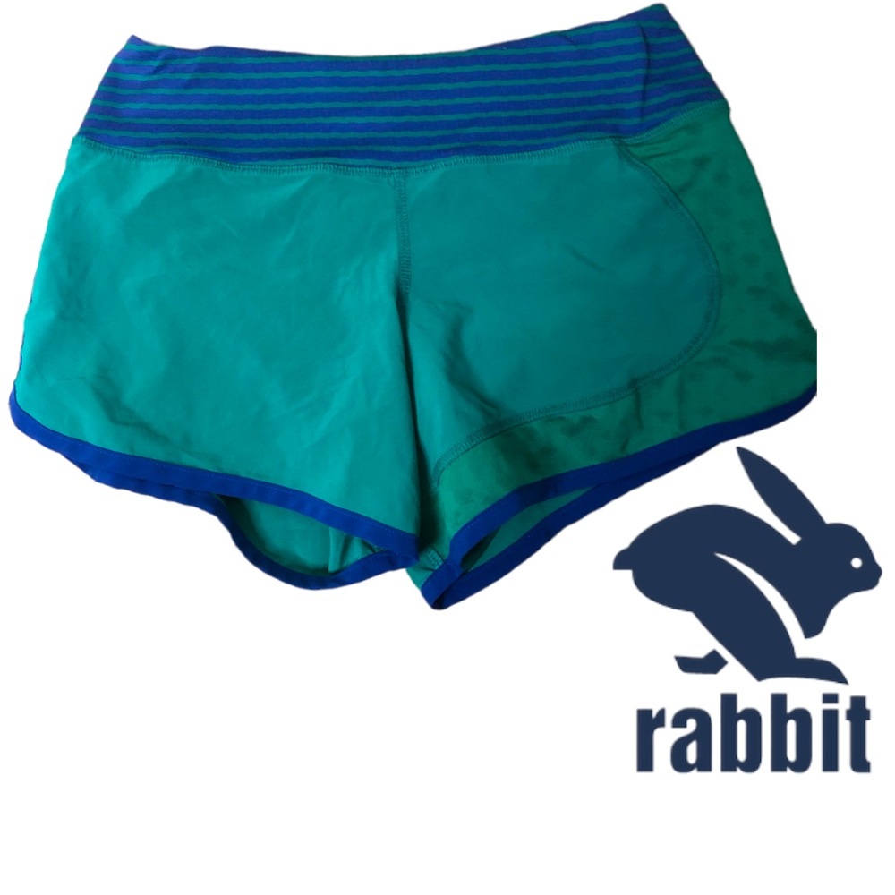 rabbit running shorts - 2.5" blue/green Sz Xs